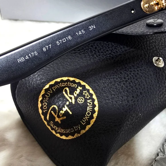 RAY-BAN RB4175 Clubmaster Overized Square Sunglasses. Black/Gold - Picture 4 of 6